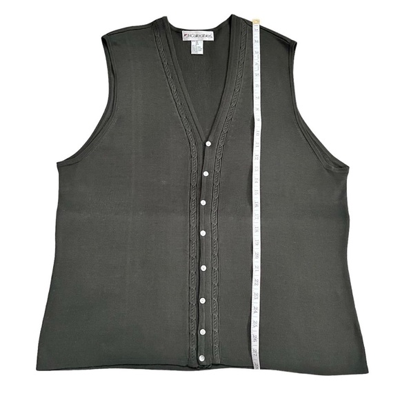 JH Collectables Black Floral Skirt Top and Sweater Vest Set Plus Size 22W - Picture 10 of 16